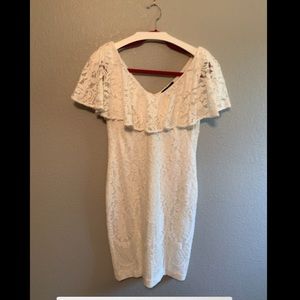 Lauren Ralph Lauren White Lace Off Shoulder Dress